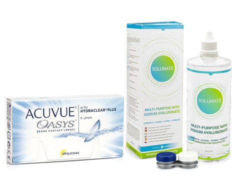 Acuvue Oasys (6 lenses) + Solunate Multi-Purpose 400 ml with case