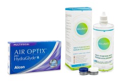 Air Optix Plus Hydraglyde Multifocal (6 lenses) + Solunate Multi-Purpose 400 ml with case