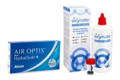 Air Optix Plus Hydraglyde (6 lenses) + Oxynate Peroxide 380 ml with case